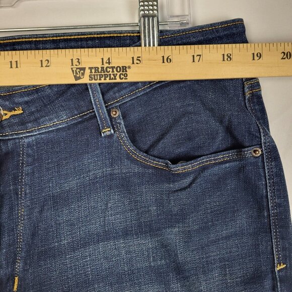 Levis Mid Rise Skinny Jeans Womens Plus 18 Dark Blue Stretchy Classic Boot Jeans - Picture 5 of 9
